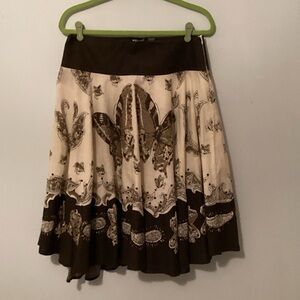 Wet Seal Sequined Brown and Cream Patterned A-Line Skirt 🏹